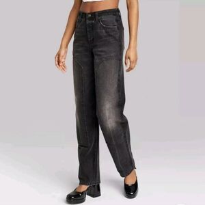 Wild Fable High-Rise Straight EasyRigid Black Wash Jeans Size 4/32"